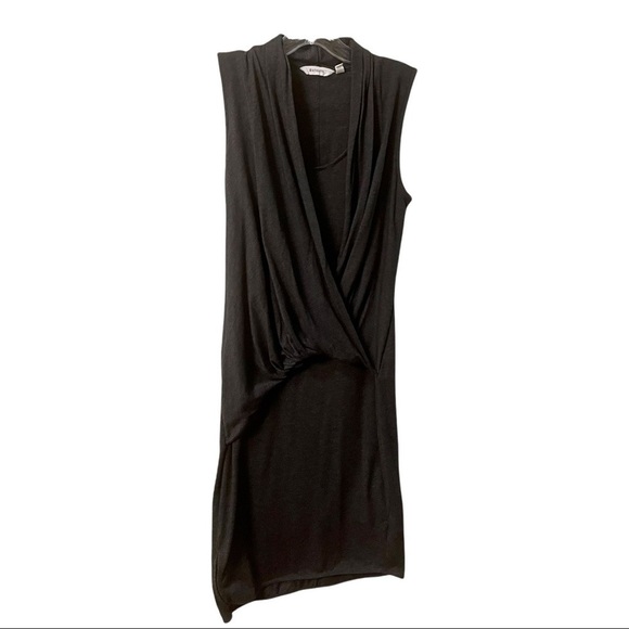 Athleta Women's Charcoal Duet‎ Cross Faux Wrap Surplice Mini Dress Size XS - Picture 2 of 8